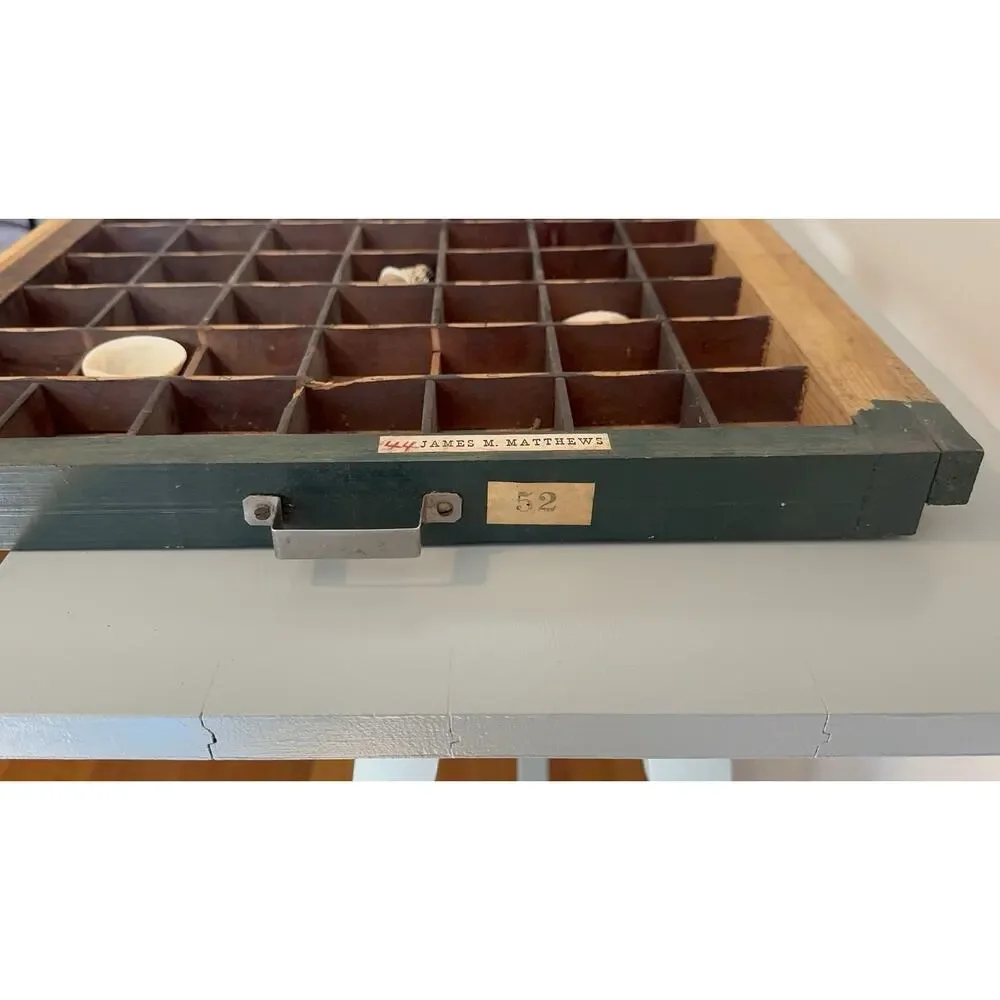 Antique Letterpress Wood Type Drawer Hamilton Helvetica Typography Shadow Box